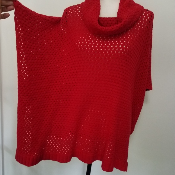 red open Knit cowl neck top sweater Crown & Ivy - Picture 13 of 15